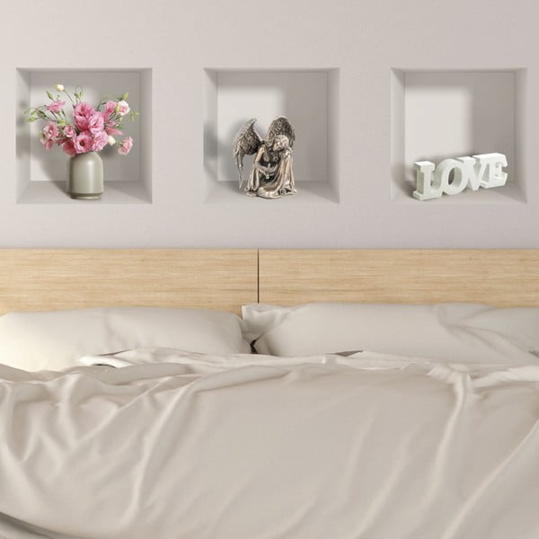 Set od 3 zidne 3D samoljepljive naljepnice Ambiance Symbols of Love-image-1