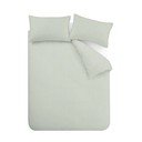 Zelena 3-dijelna posteljina za bračni krevet 200x200 cm Epping Textured Stripe – Catherine Lansfield