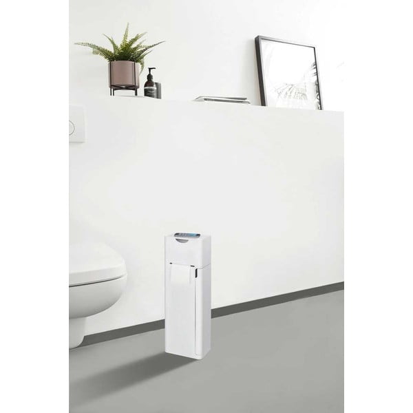 Bijeli plastičan držač za WC papir sa četkom Imon – Wenko-image-1