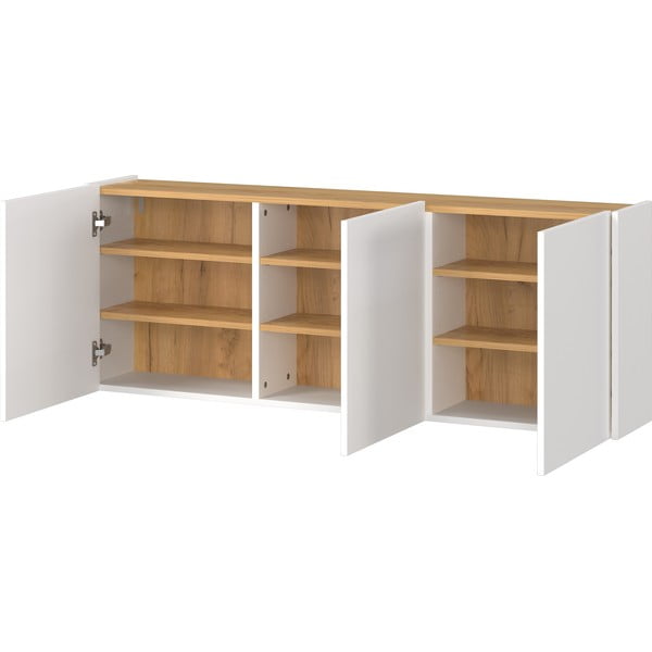 Bijeli viseći ormarić u dekoru hrasta 138x52x25 cm Libbiano – Germania-image-3