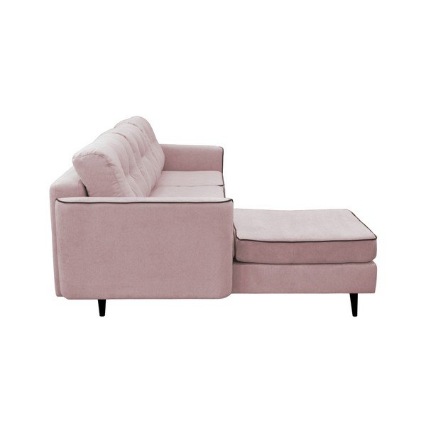 Ružičasti kauč na razvlačenje s crnim nogama Mazzini Sofas Dragonfly, lijevi kut-image-2