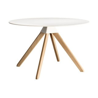 Bijeli blagovaonski stol s podnožjem od bukve Magis Cuckoo, ø 120 cm