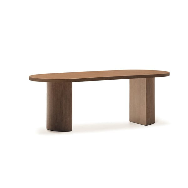 Okrugao blagovaonski stol s pločom stola u dekoru oraha 100x200 cm Nealy – Kave Home