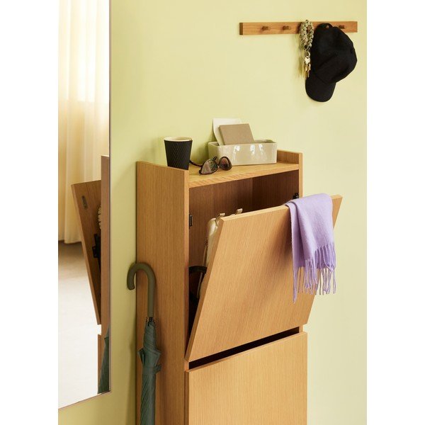 Preklopni ormarić za cipele u dekoru hrasta u prirodnoj boji 50x110x24 cm Forma – Hübsch-image-2