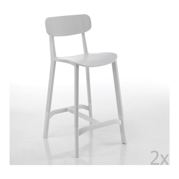 Set od 2 bijele barske stolice prikladne za eksterijer Tomasucci Mara