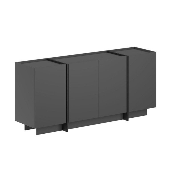 Antracitno siva komoda s rupom za kabele 180x80x45 cm Dorma – Kalune Design