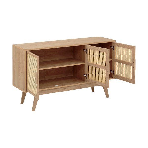 Niska komoda u dekoru hrasta u prirodnoj boji 128x75 cm Bridget – Støraa-image-3