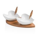 Set s 2 zdjele za posluživanje,pladnjem i dvije čačkalice od bambusa Brandani Coeur Blanc