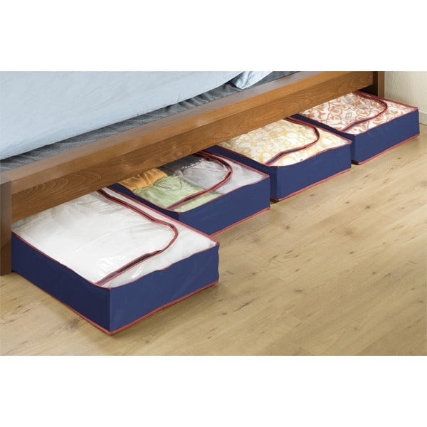 Plastične kutije za ispod kreveta u setu 4 kom 100x45x15 cm Deep Blue – Maximex-image-1