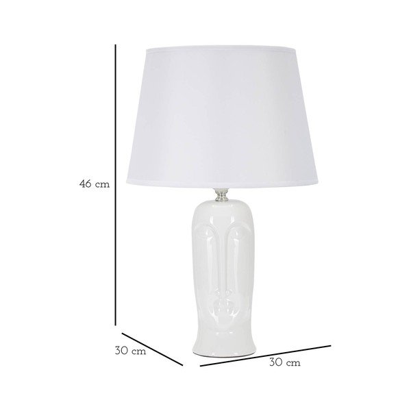 Bijela stolna lampa keramička s tekstilnim sjenilom (visina 46 cm) Statua – Mauro Ferretti-image-4