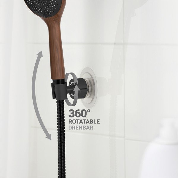 Crni plastičan držač za tuš glavu s postavljanjem bez bušenja Libertà – Wenko-image-2