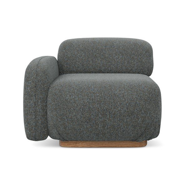 Siva modularna sjedeća garnitura (s lijevim kutom) Ailani – Makamii