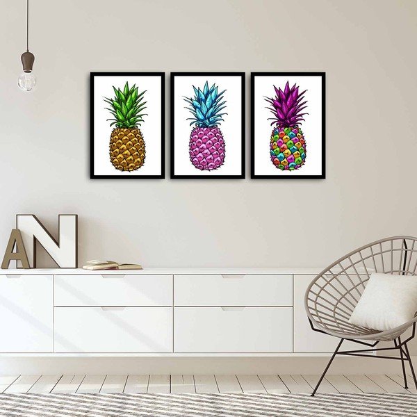 Trodijelna slika Pineapple, 109 x 50 cm-image-1