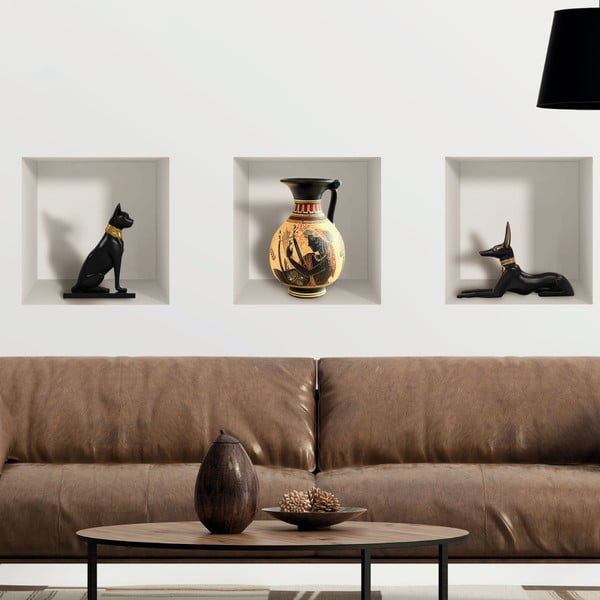 Set od 3 zidne 3D samoljepljive naljepnice Ambiance Egyptian