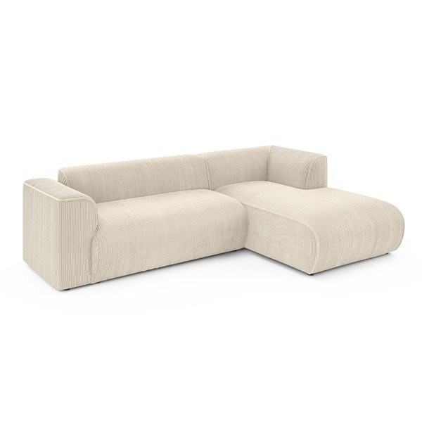 Bež kutna garnitura od samta (s desnim kutom/s ležaljkom) Merid  – Ropez-image-2