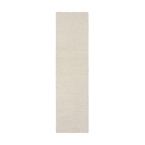 Ručno rađena vunena staza boje slonovače 80x230 cm Harris Boucle – Flair Rugs