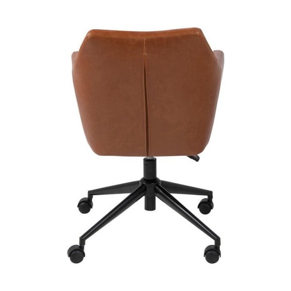 Smeđa uredska stolica od umjetne kože s kotačima Actona Nora-image-2