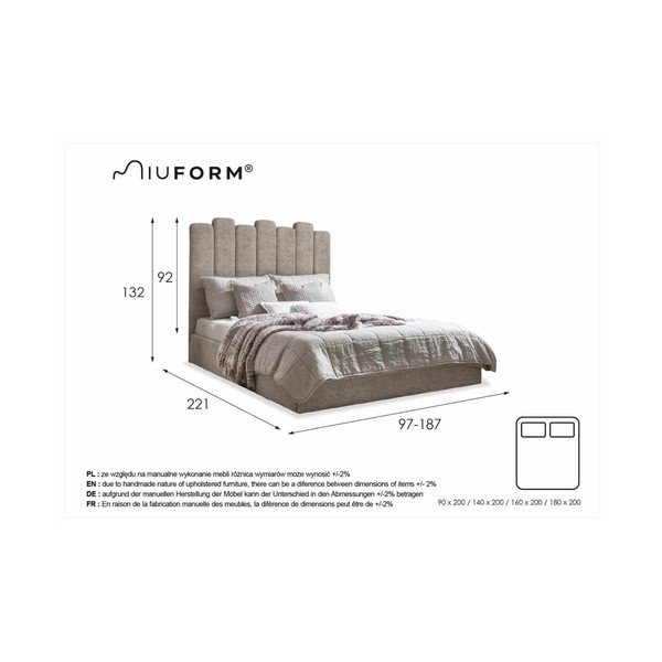 Tirkizno tapecirani krevet za jednu osobu s prostorom za pohranu s podnicom 90x200 cm Dreamy Aurora - Miuform-image-4