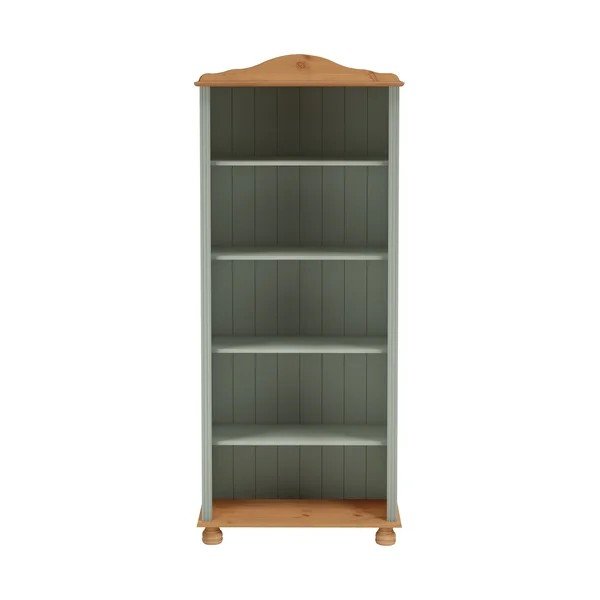 Zelena/u svijetloj prirodnoj boji biblioteka od masivnog bora 77x181x31 cm Mette – Støraa