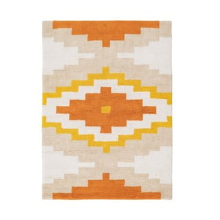Narančasti periv pamučan tepih 100x135 cm Azteca – Ixia