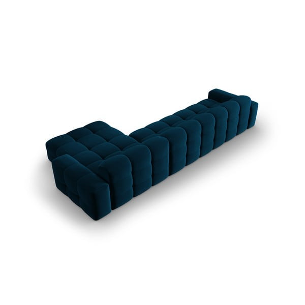 Tamnoplava baršunasta kutna garnitura (desni kut) Kendal - Micadoni Home-image-4