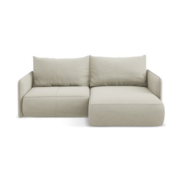 Krem sklopiva/s prostorom za odlaganje kutna garnitura (s desnim kutom) Nanea – Makamii