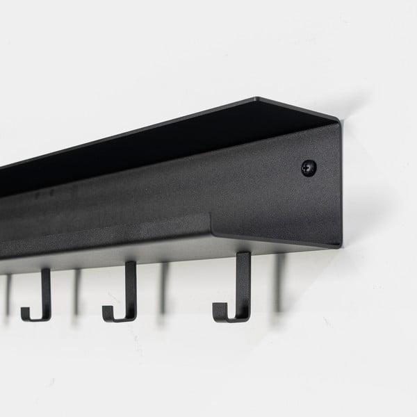 Crna metalna zidna vješalica s policom 50 cm Easy – Spinder Design-image-4