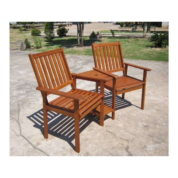 Garden Pleasure Edison vrtna dupla fotelja od drveta eukaliptusa-image-1