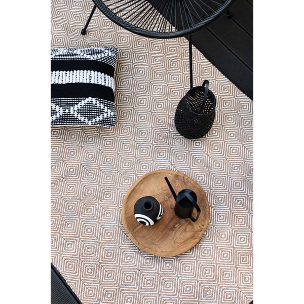 Krem dvostrani vanjski tepih od reciklirane plastike Green Decore Solitaire, 90 x 150 cm-image-1