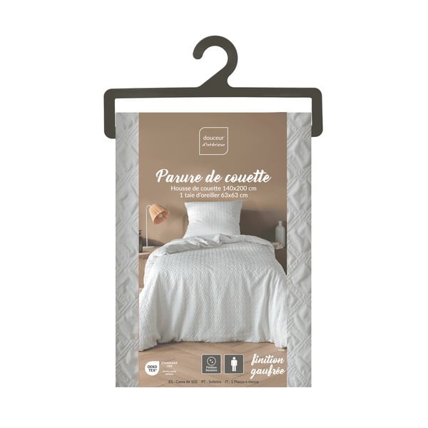 Bijela posteljina za krevet za jednu osobu od mikrovlakana 140x200 cm Litea – douceur d'intérieur-image-4