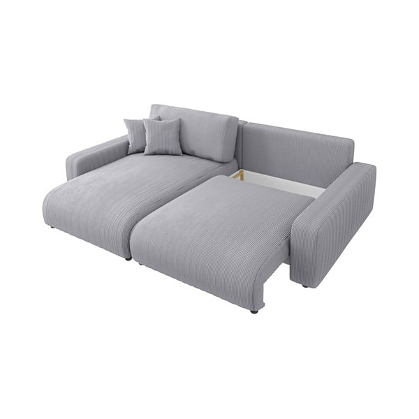 Svijetlo siva sklopiva kutna garnitura od samta (promjenjiva) Sara – Ropez-image-3