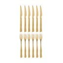 Pribor 12 kom od nehrđajućeg čelika u zlatnoj boji Ollin – Bloomingville