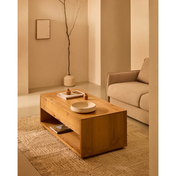 Stolić za kavu u dekoru hrasta u prirodnoj boji 60x120 cm Alguema – Kave Home-image-1