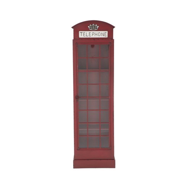 Vitrina od crvenog željeza Mauro Ferretti London Telephone Booth, visina 180 cm