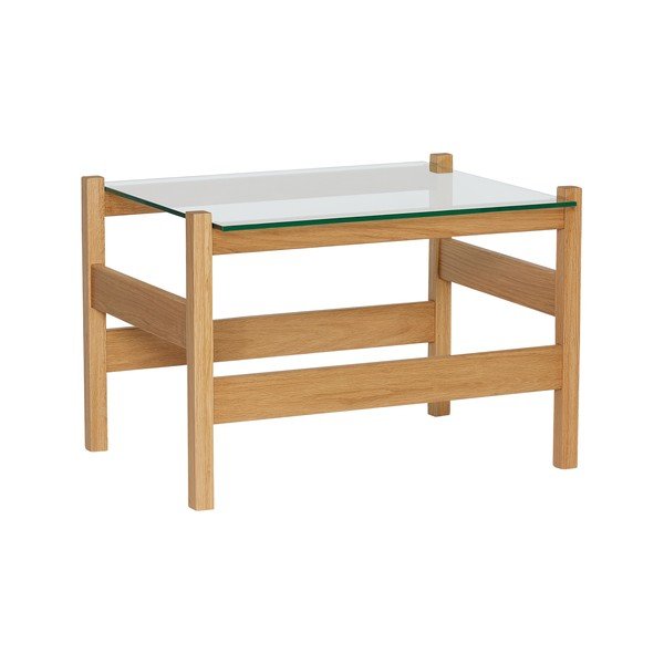 Stolić za kavu sa staklenom pločom stola u prirodnoj boji 52x66 cm Ledge – Hübsch-image-3