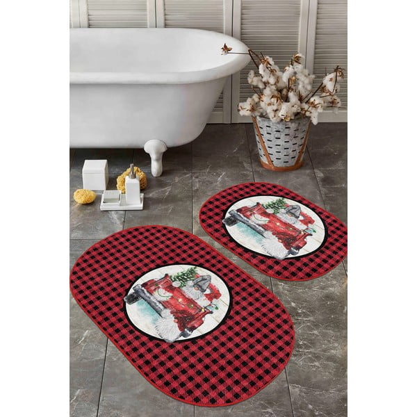 Crvene/crne kupaonske prostirke u setu 2 kom 60x100 cm Full Ride – Mila Home-image-1