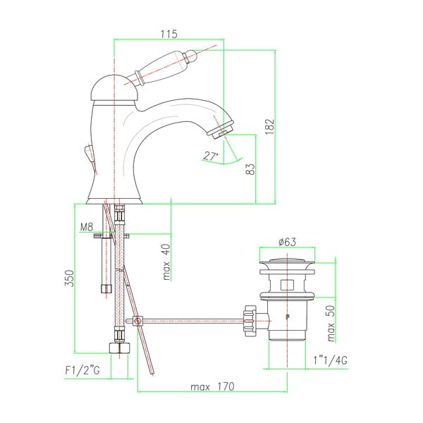 Stojeća slavina za umivaonik u srebrnoj boji Kirké White – Sapho-image-2