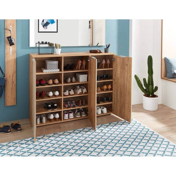 Bijela ormarić za cipele u dekoru hrasta Germania Telde, 105 x 134 cm-image-1