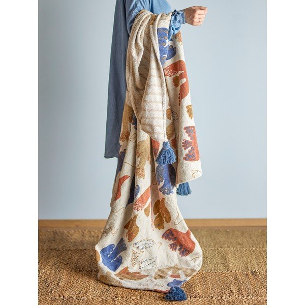 Smeđa deka od recikliranog pamuka 130x160 cm Anniversary – Bloomingville-image-1