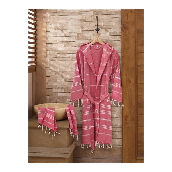 Set ružičastog kućnog ogrtača i ručnika Sultan, veličina L/XL