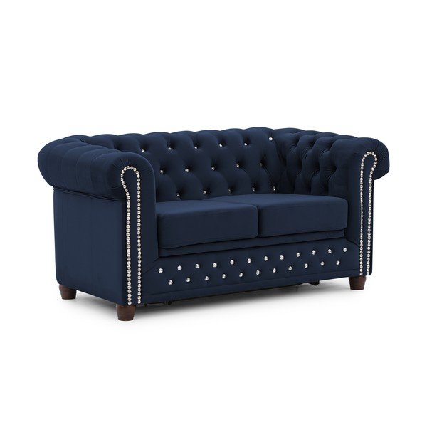Plava baršunasti sklopiva sofa 148 cm York Blik – Ropez