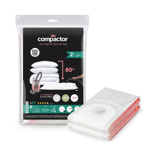 Vakuum vrećice za odjeću u setu 2 kom Premium Valve M – Compactor