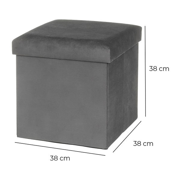 Tamno sivi baršunast tabure Estela – Casa Selección-image-3