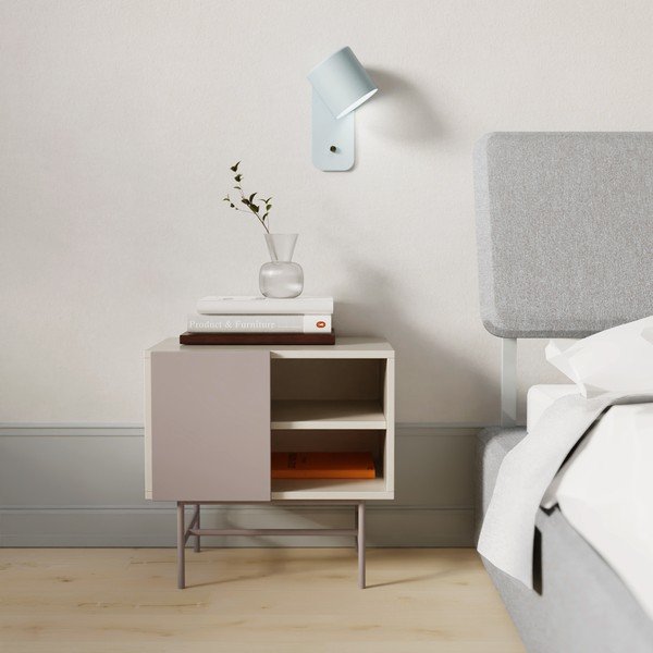 Bež/krem noćni ormarić u mat dekoru s policama Nube – Teulat-image-1