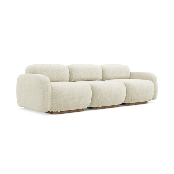 Krem sofa od bouclé tkanine 270 cm Ailani – Makamii-image-1