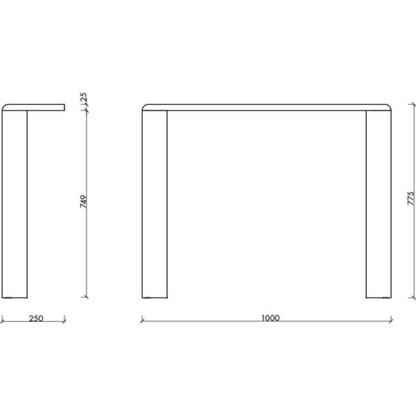 Crveni željezni pomoćni stol 25x100 cm Fli – noo.ma-image-3