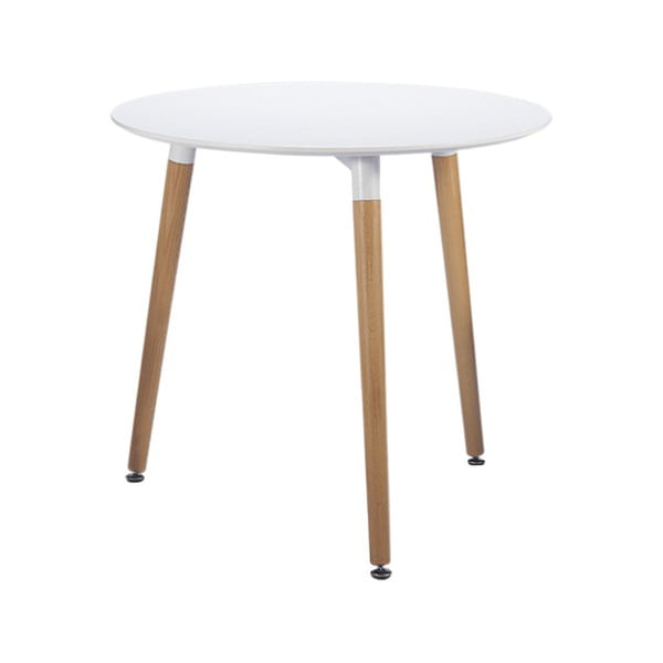 Bijeli stol za blagovanje Leitmotiv Elementary, ø 80 cm
