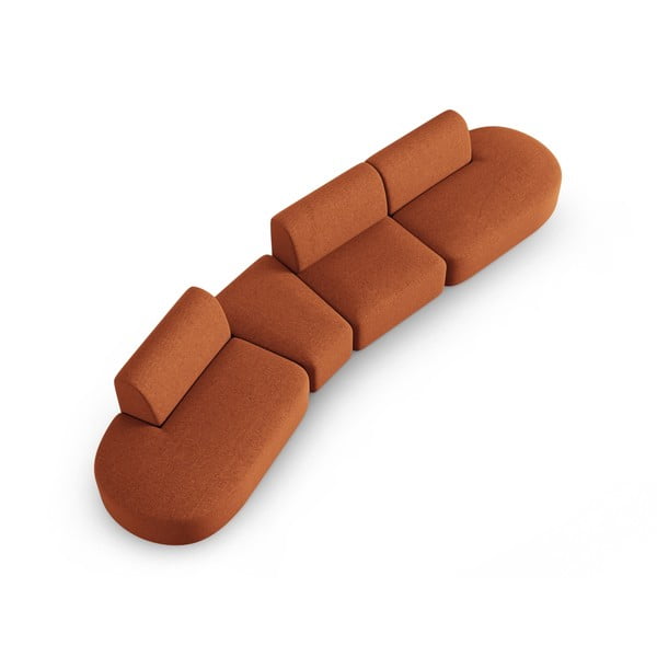 Sofa od šenila boja terakote s lijevim kutom 428 cm Paolo – Milo Casa-image-1