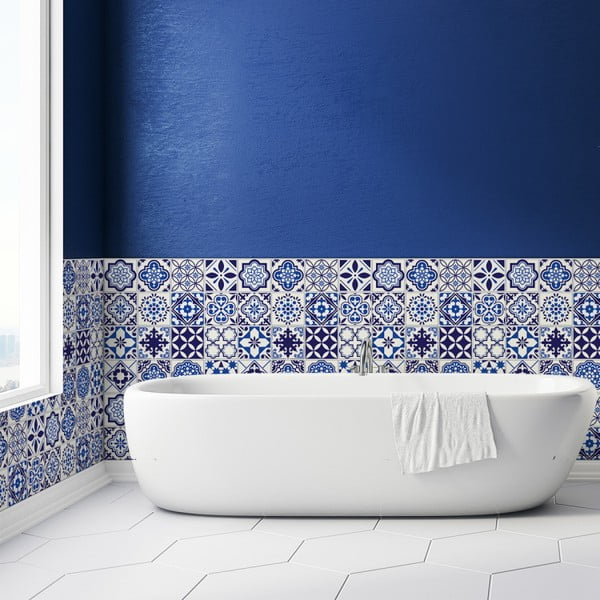 Set s 24 zidnih samoljepljivih naljepnica Ambiance Decals Tiles Eusebio, 10 x 10 cm-image-3