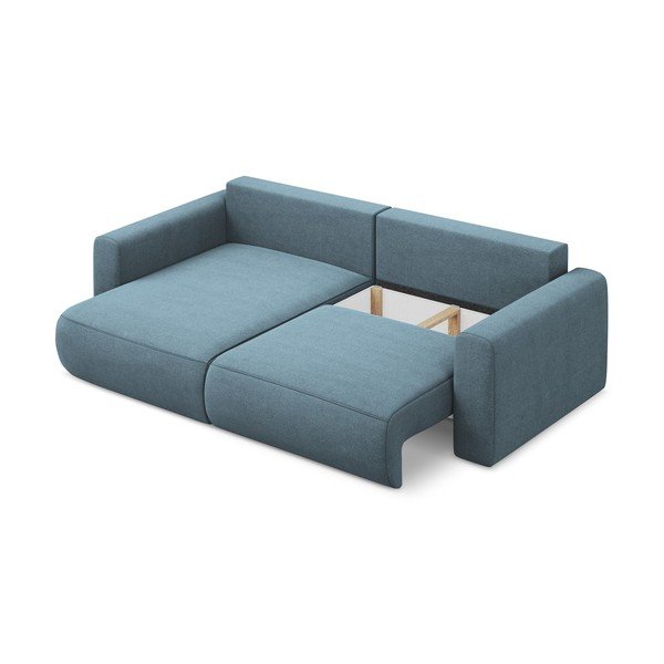 Svijetlo plava sklopiva/s prostorom za odlaganje kutna garnitura (s lijevim kutom/s ležaljkom) Kapua – Makamii-image-3